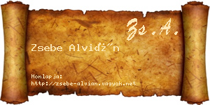 Zsebe Alvián névjegykártya